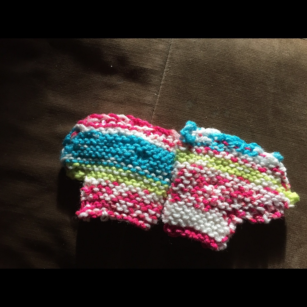 Hand knitted baby booties